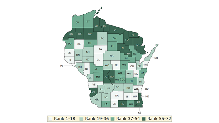 2018 Health Outcomes - Wisconsin