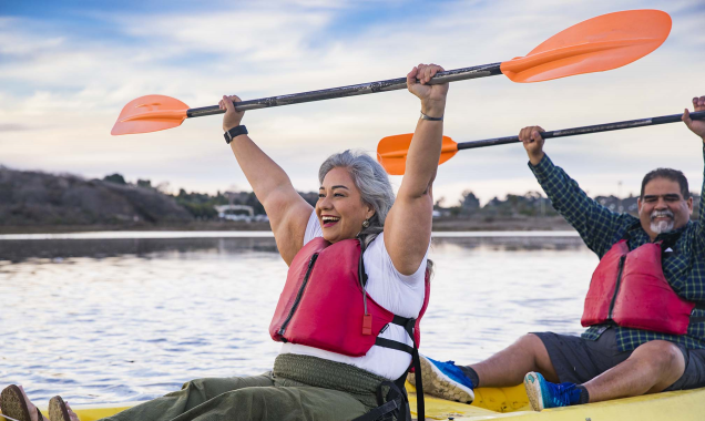 Adults kayaking