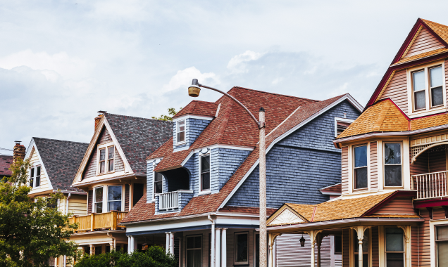 Row of houses in Milwaukee, WI