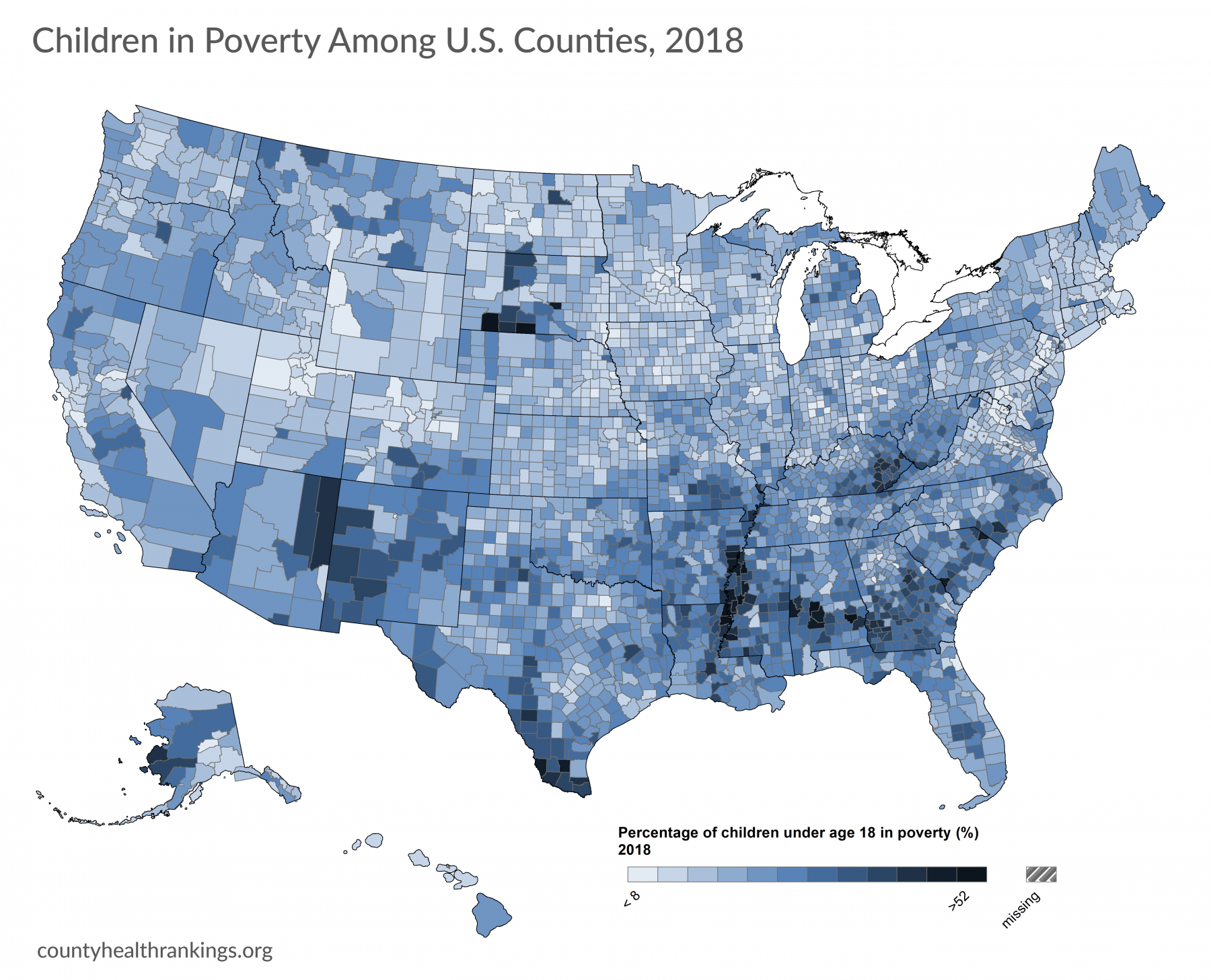 Map of children living in poverty