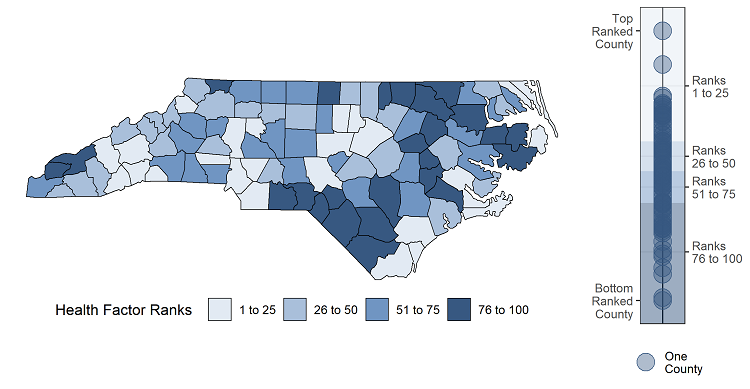 2022 North Carolina Health Factor Ranks and Scores