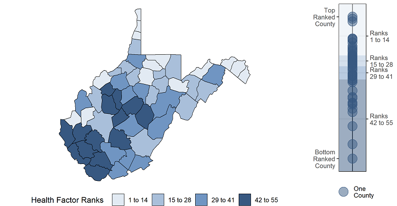 2022 West Virginia Health Factor Ranks and Scores