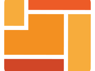 Orange geometric county graphic from CHRR logo