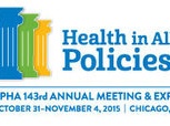 Logo with text: Health in all policies, APHA 143rd Annual Meeting & Expo
