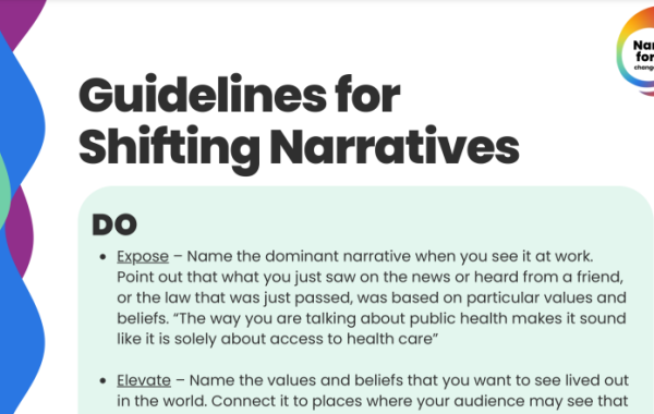 Infographic titled Guidelines for Shifting Narratives