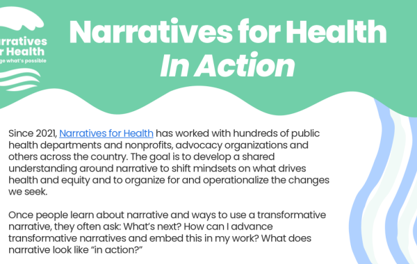 Cover photo of the Narratives for Health In Action resource guide