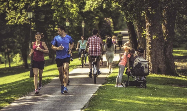 People walking in the park